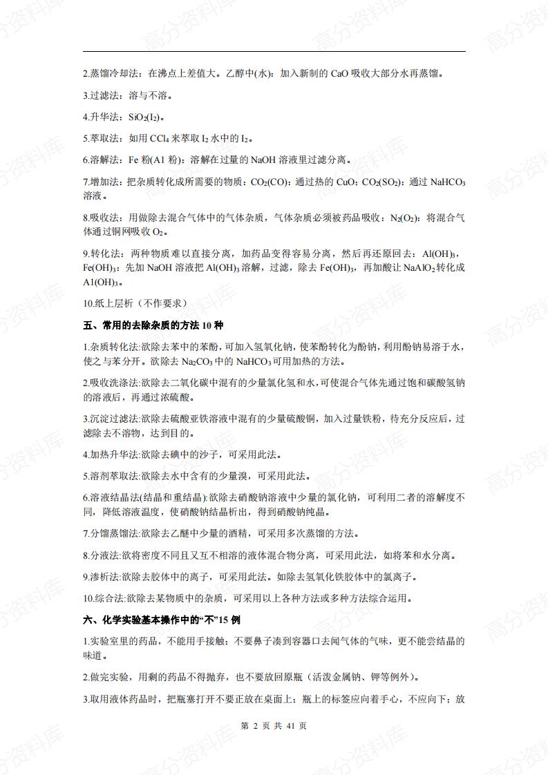 高中化学-公式定理定律概念大全插图高中化学1