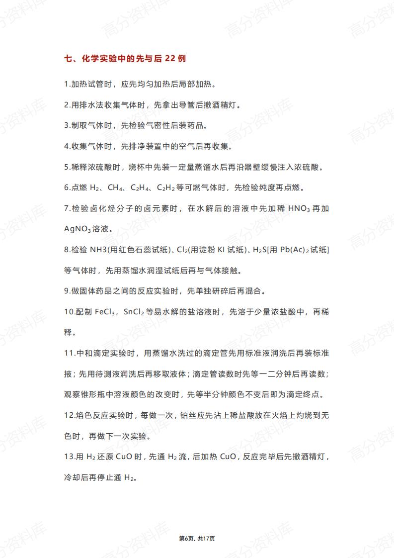 高中化学-全部实验要点总结插图高中化学5