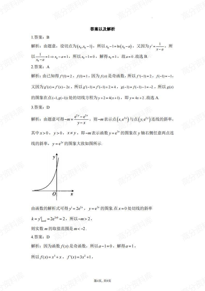 高中数学-复习导数的概念及运算（含答案）插图高中数学3