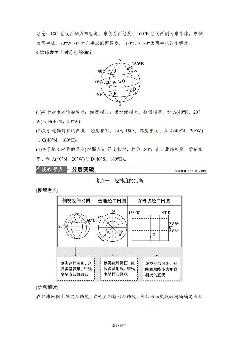 高中地理-2024高考第一轮复习新版第一章地球与地图知识点总结插图高中地理3