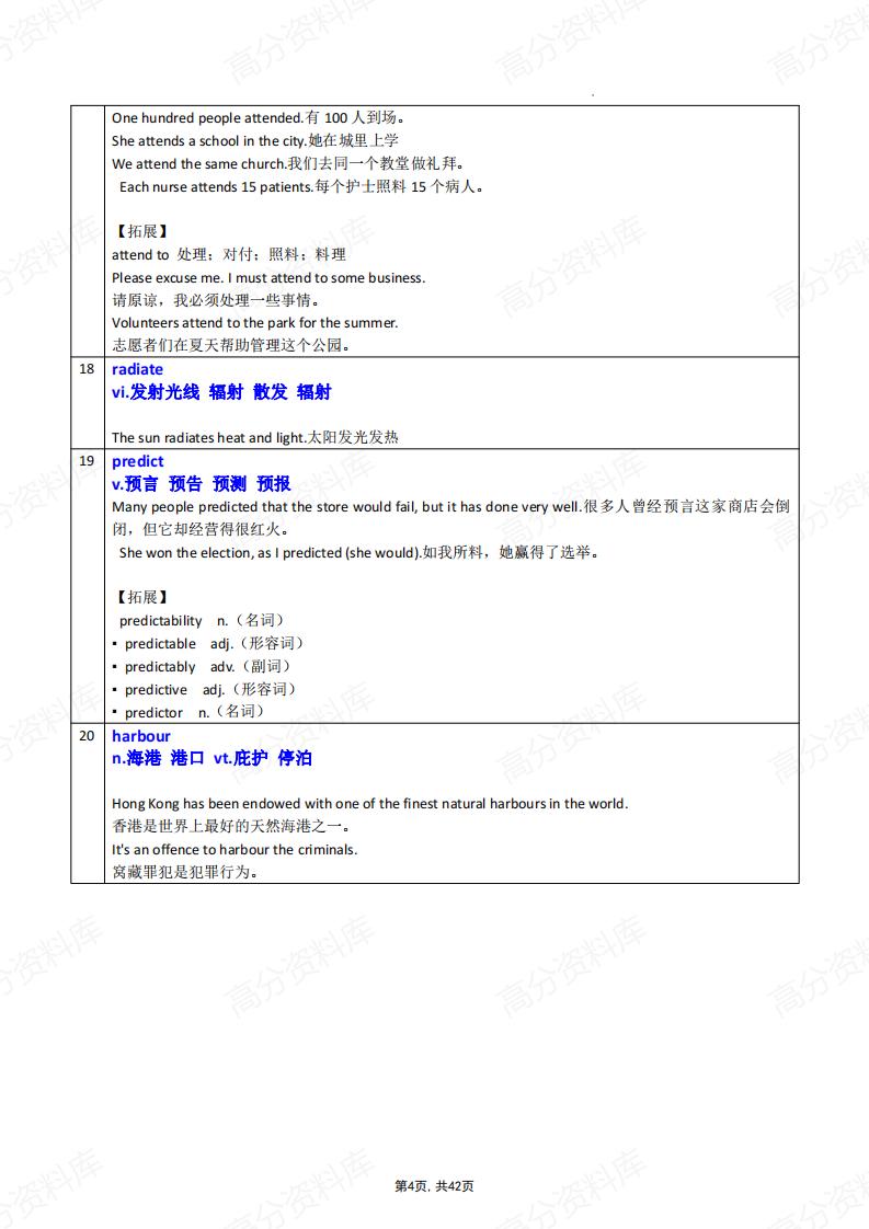 高中英语-高考词汇复习高频词汇例句版插图高中英语3
