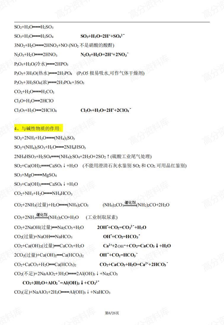高中化学-方程式大汇总插图高中化学7