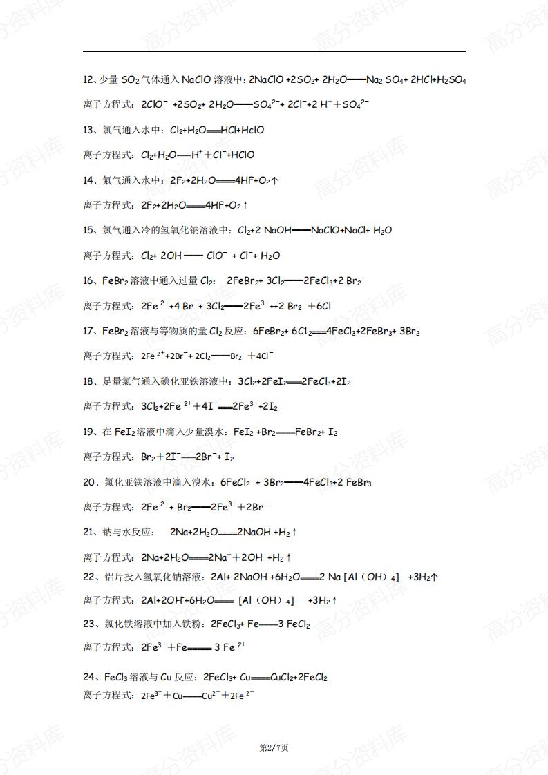 高中化学-离子方程式大全插图高中化学1