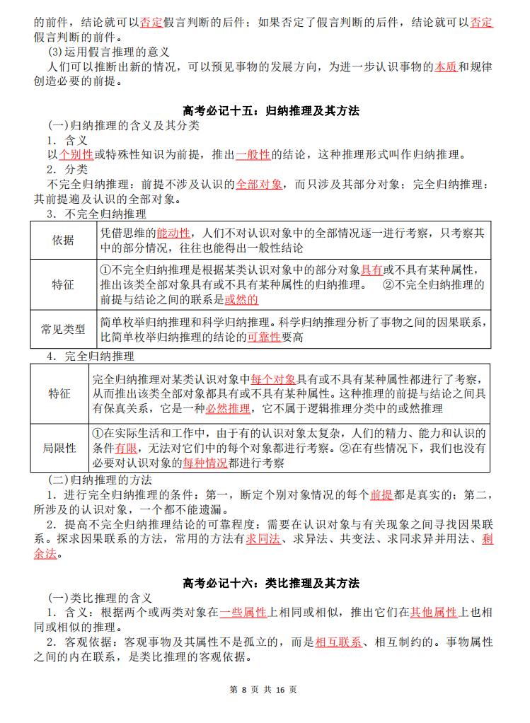 高中政治-高考政治复习《逻辑与思维》简明知识梳理插图高中政治7