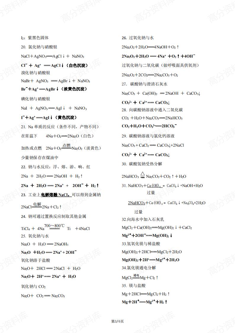 高中化学-新教材苏教版高一年级必修1知识点归纳总结原创插图高中化学2