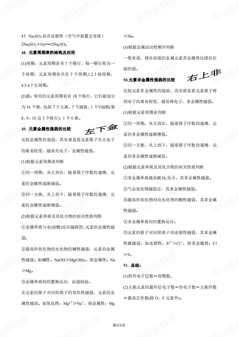 高中化学-新教材苏教版高一年级必修1知识点归纳总结原创插图高中化学4