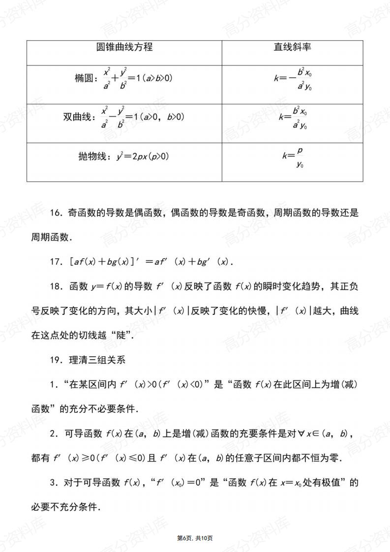 高中数学-选修1-3常用43个结论原创插图高中数学5
