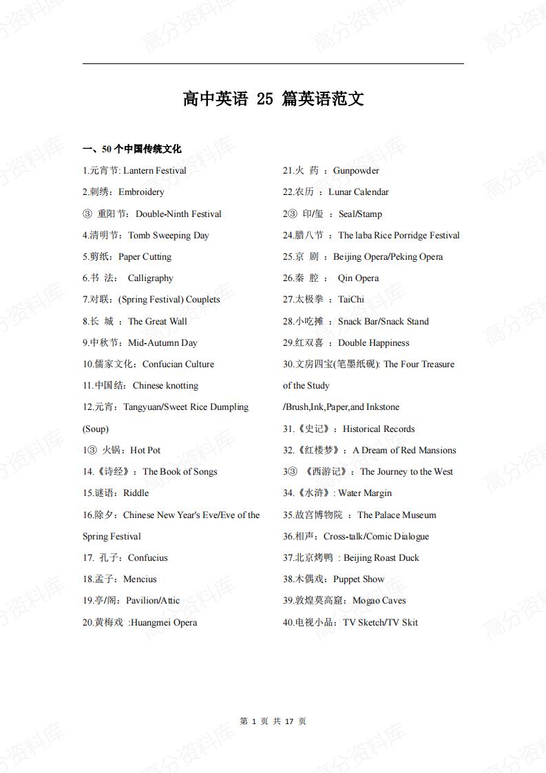 高中英语-25篇英语范文原创-言心吖资料库