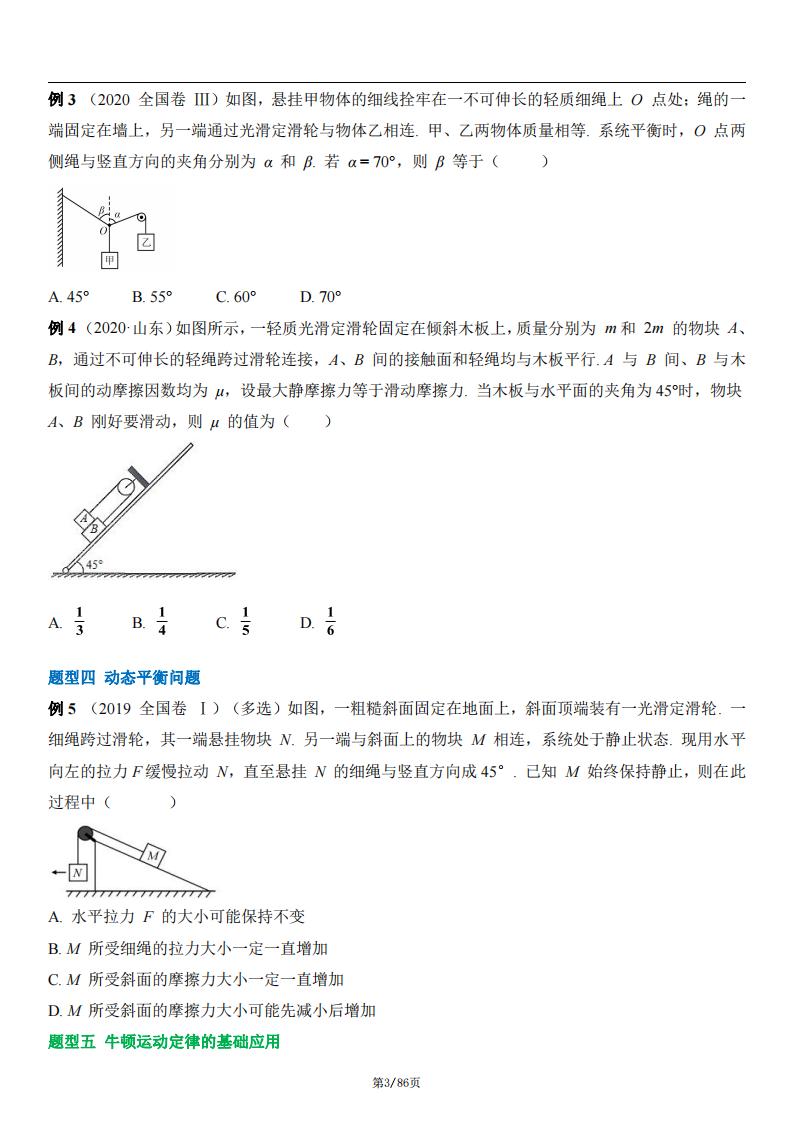 高中物理-高考复习物理常考必考题型总结（共61个题型，82道母题）插图高中物理2