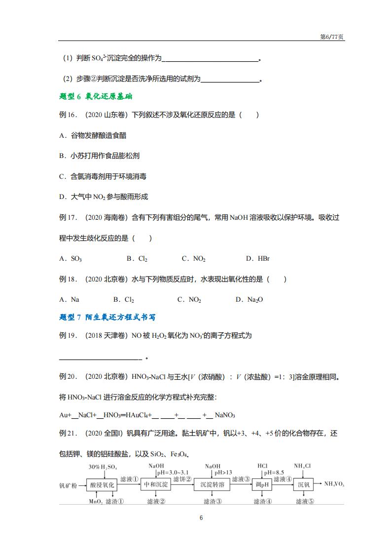 高中化学-高考一轮复习常考必考题型清单插图高中化学5