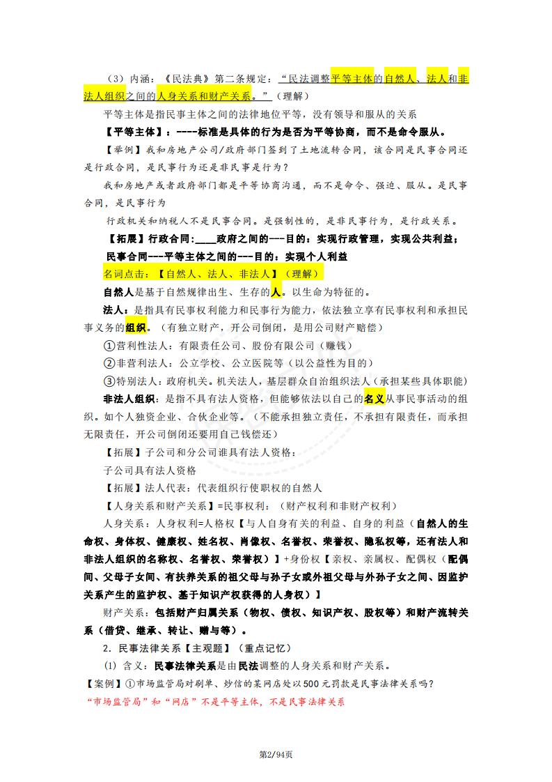 高中政治-部编版高中高二思想政治选择性必修2《法律与生活》背诵清单插图高中政治1