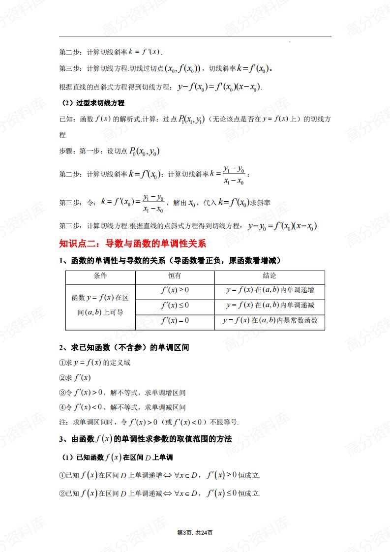 高中数学-导数知识点及考法总结插图高中数学2