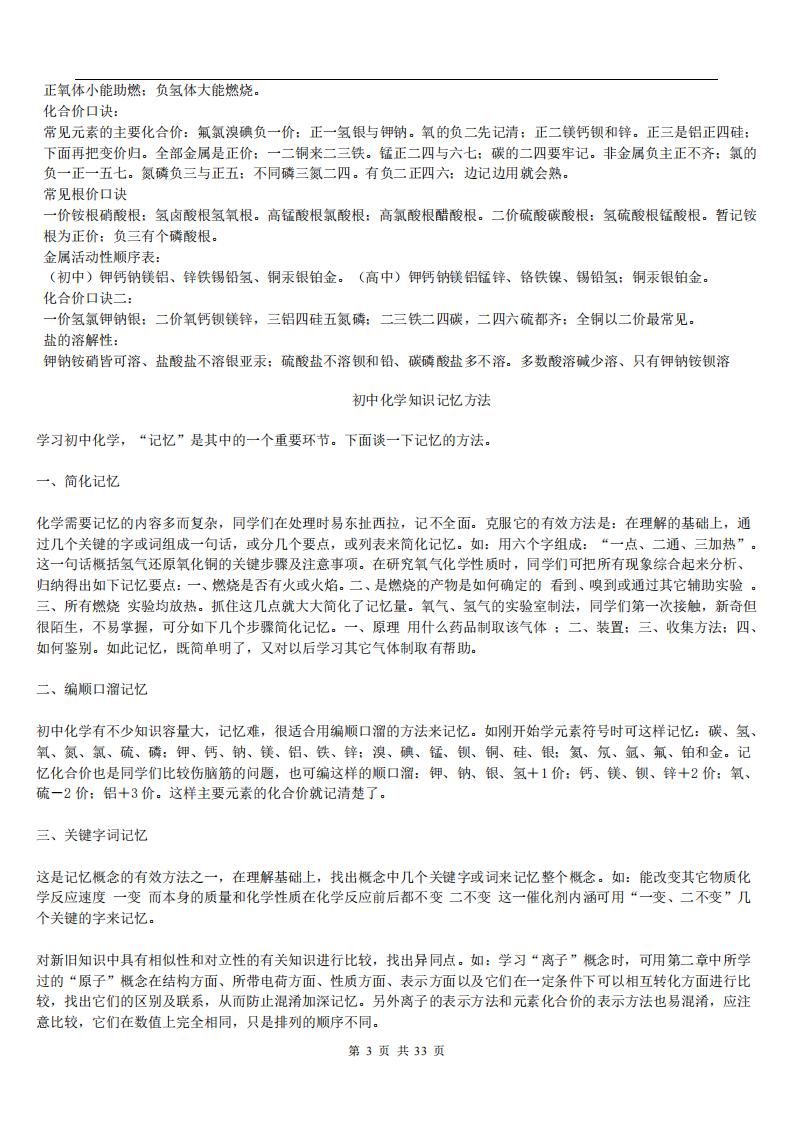 高中化学-全部知识点(化学口诀+总结)插图高中化学1