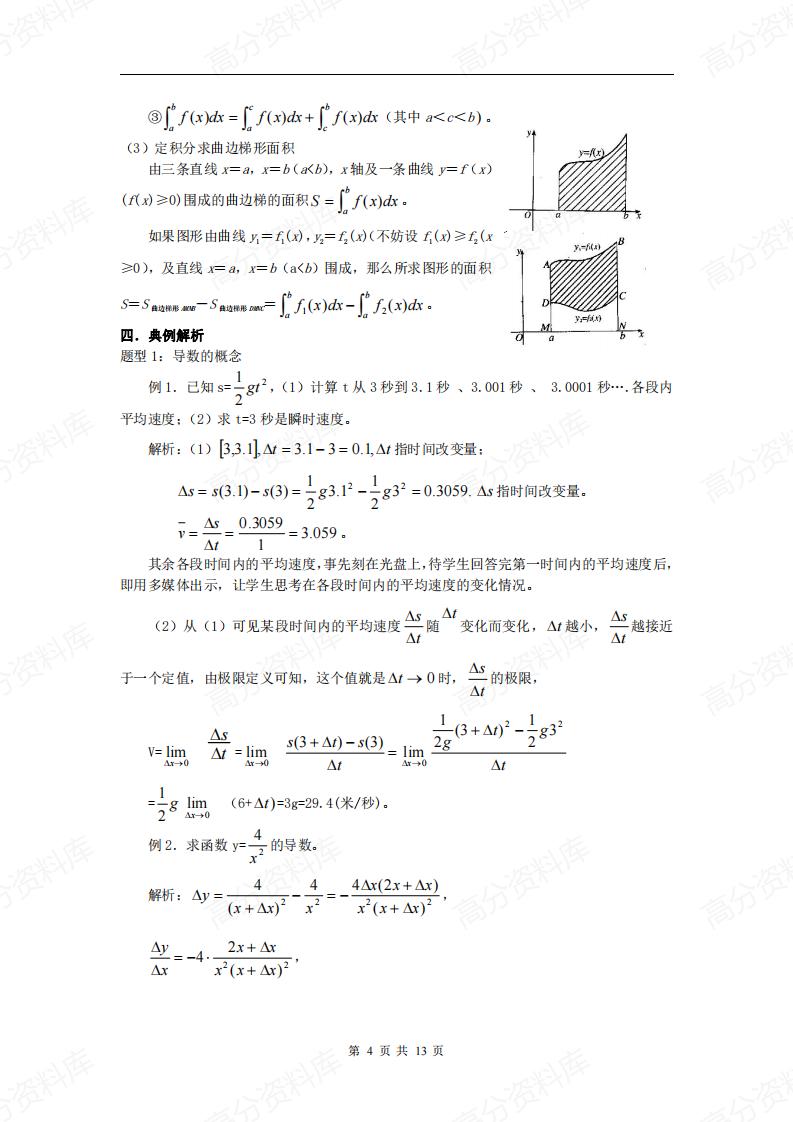 高中数学-导数与积分知识点插图高中数学3