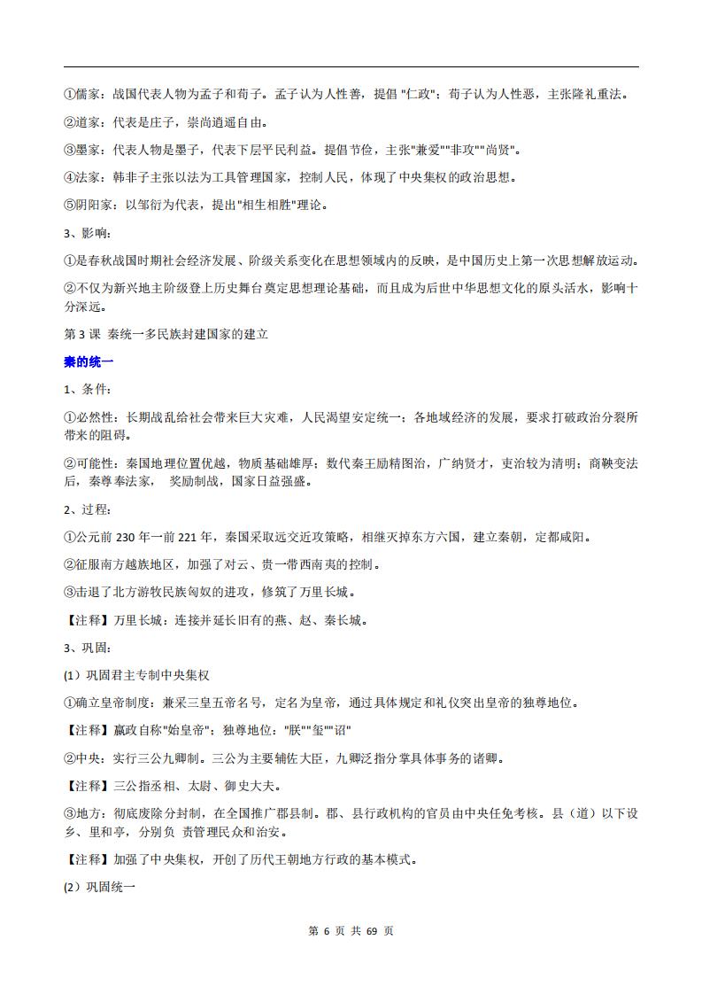 高中历史-高考中外历史纲要上全册知识点总结插图高中历史5