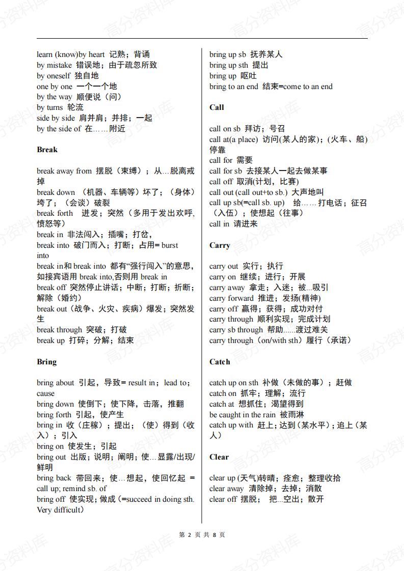 高中英语-高考常考的固定搭配汇总插图高中英语1