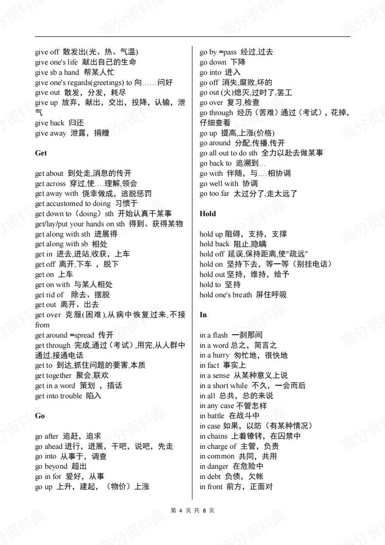 高中英语-高考常考的固定搭配汇总插图高中英语3