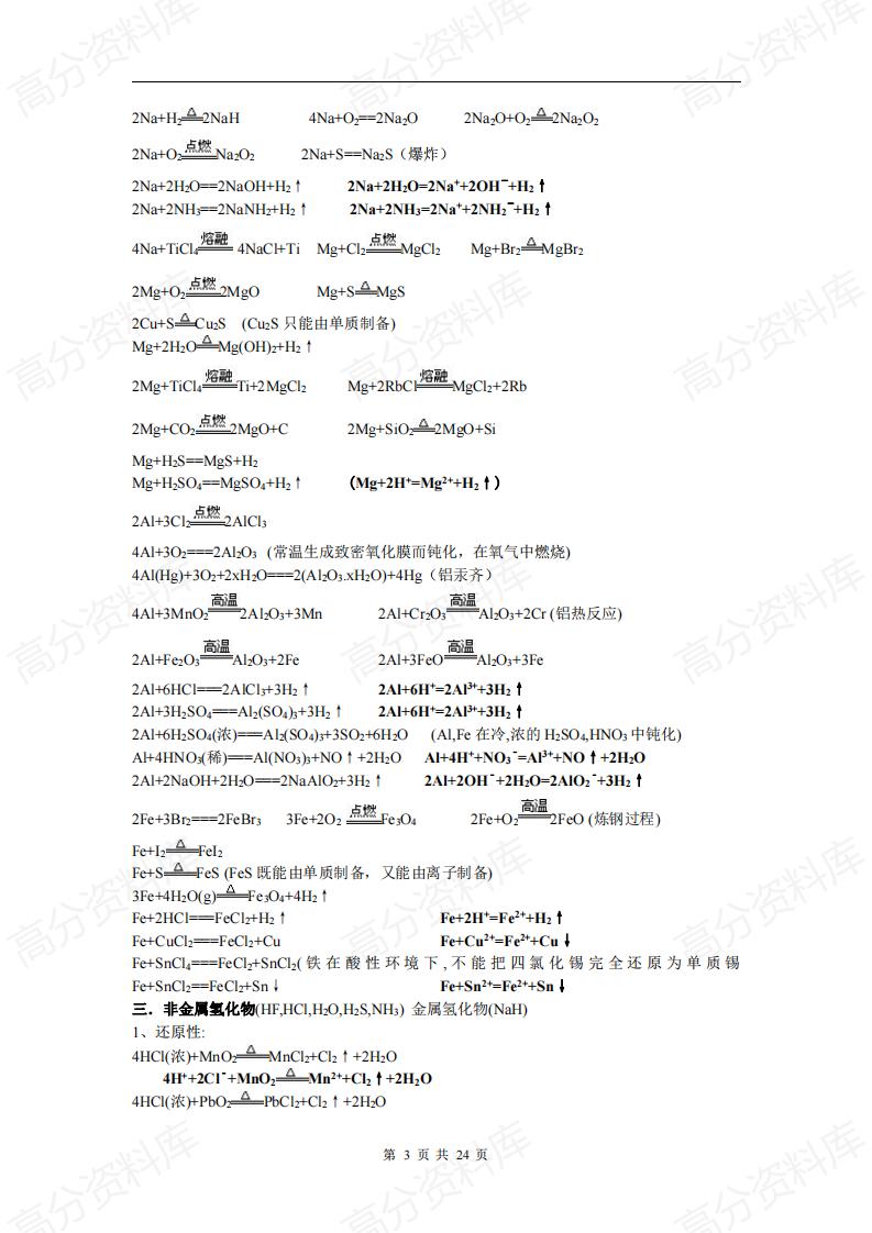 高中化学-所有重要的高中化学方程式汇总插图高中化学2