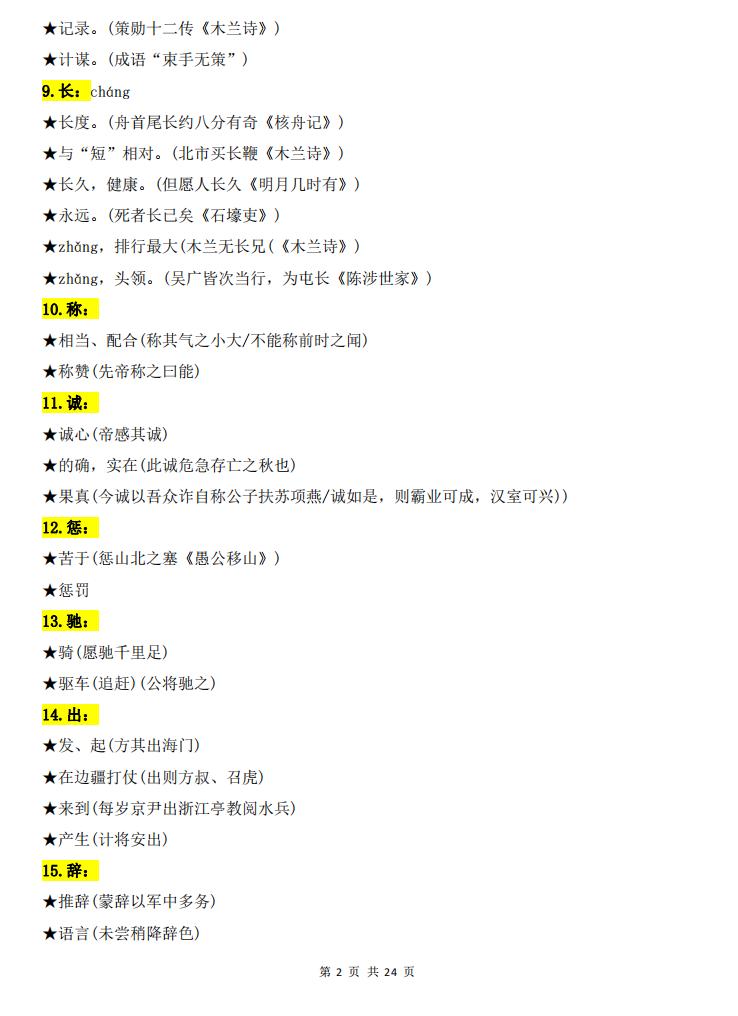 高中语文-高考语文文言文一词多义汇总插图高中语文1