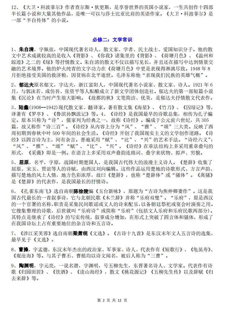 高中语文-高中全语文必备文学常识总结插图高中语文1
