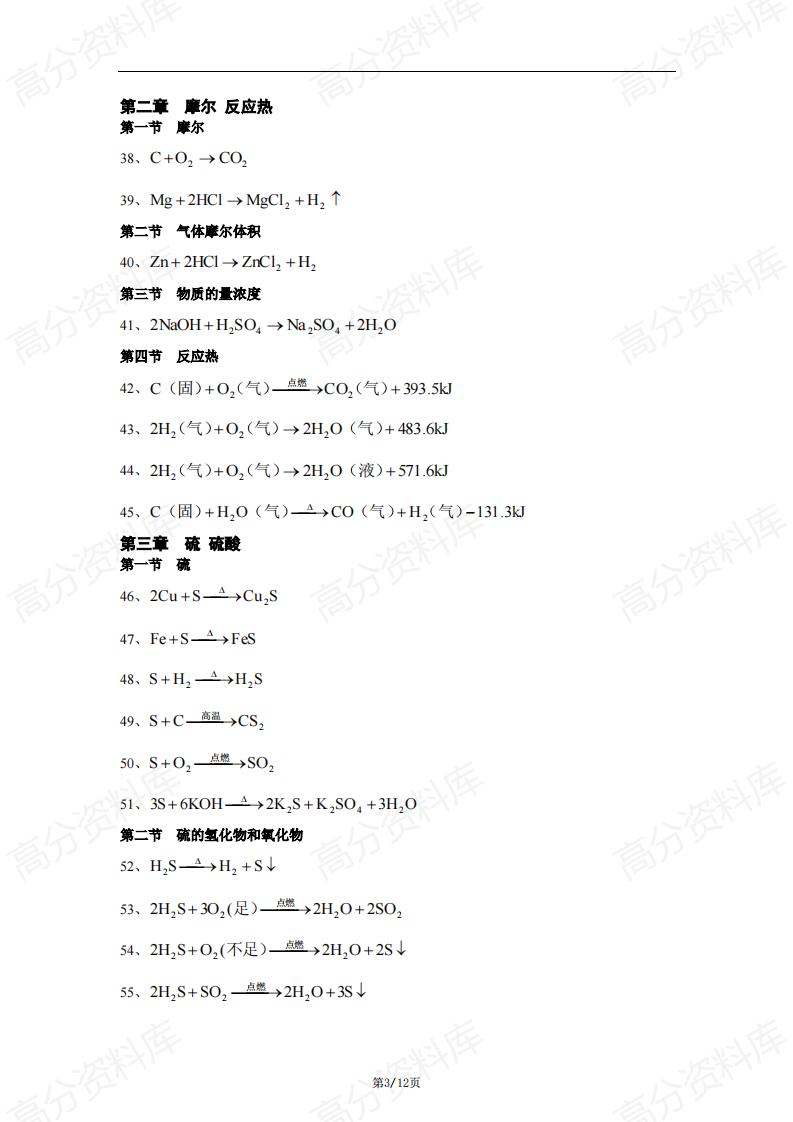 高中化学-高中化学方程式大全插图高中化学2