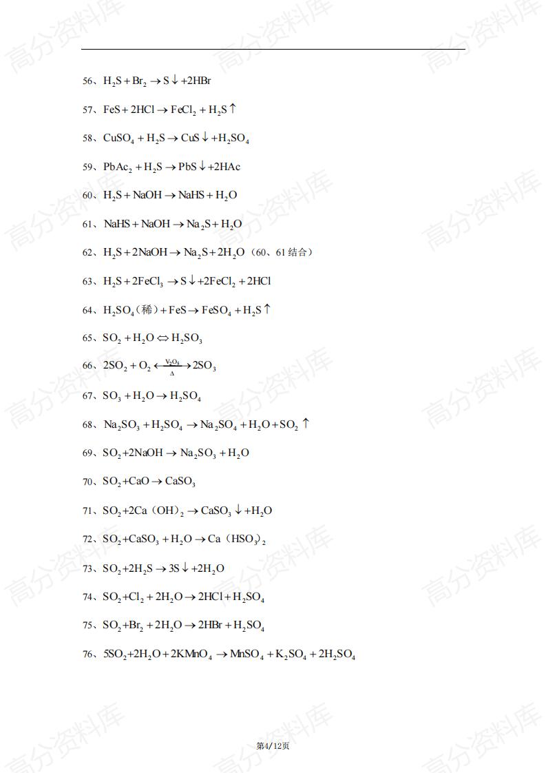 高中化学-高中化学方程式大全插图高中化学3