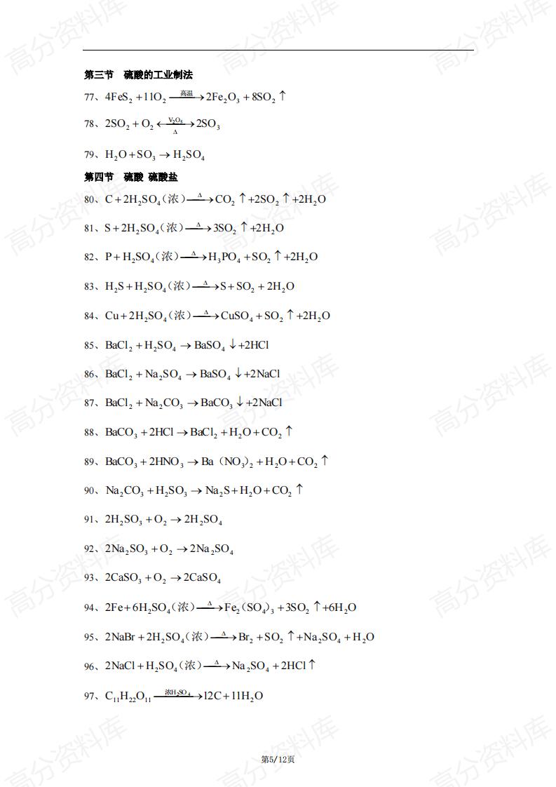 高中化学-高中化学方程式大全插图高中化学4