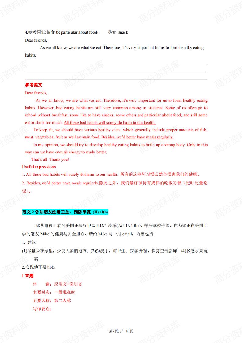 高中英语-书面表达分专题知识点梳理插图高中英语6