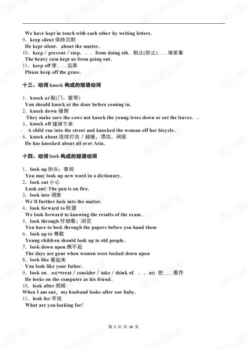 高中英语-高考英语120个重要短语动词强化记忆插图高中英语4