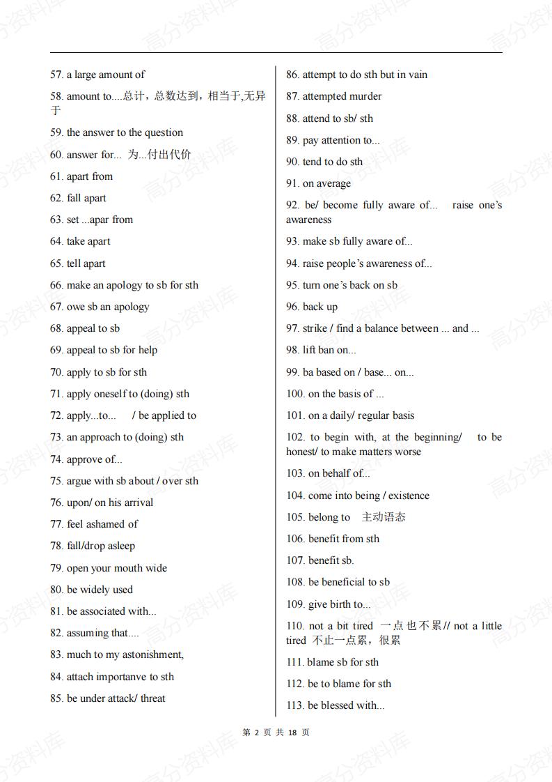 高中英语-高考英语必会1051个短语插图高中英语1