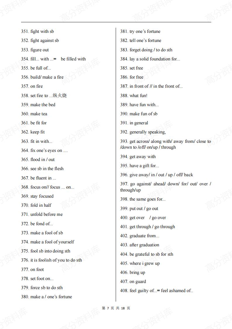 高中英语-高考英语必会1051个短语插图高中英语6