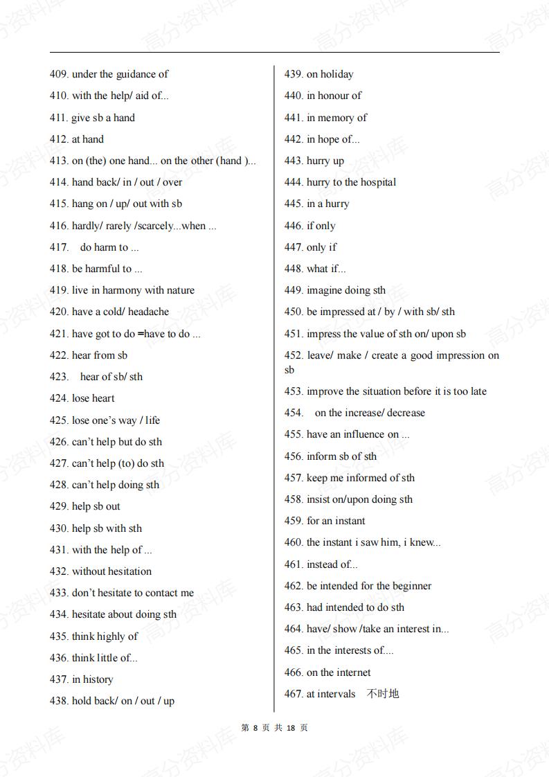 高中英语-高考英语必会1051个短语插图高中英语7