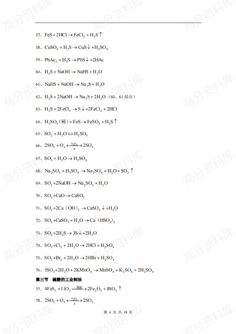 高中化学-高考总复习之高中化学方程式总结插图高中化学3