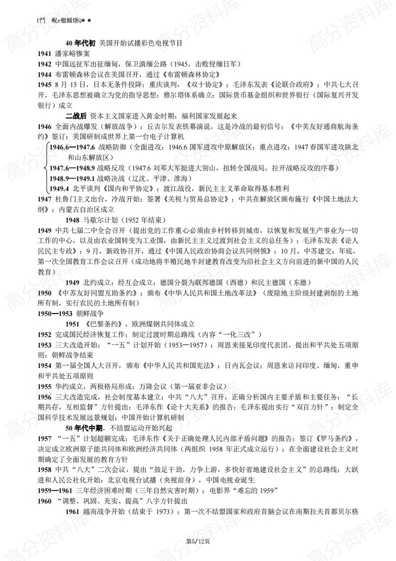 高中历史-高考历史事件时间表插图高中历史4