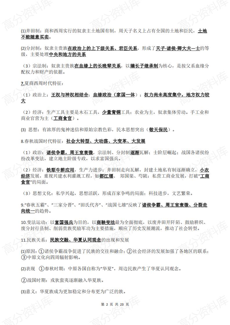 高中历史-高中历史《中外历史纲要上下册》合格考学考复习要点插图高中历史1