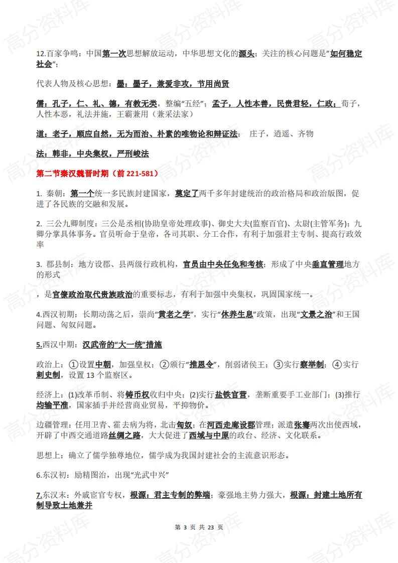 高中历史-高中历史《中外历史纲要上下册》合格考学考复习要点插图高中历史2