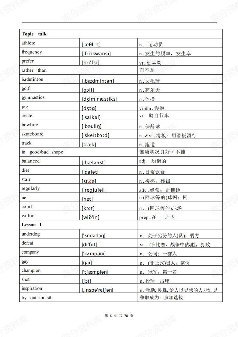 高中英语-新北师大版高中英语单词表插图高中英语5