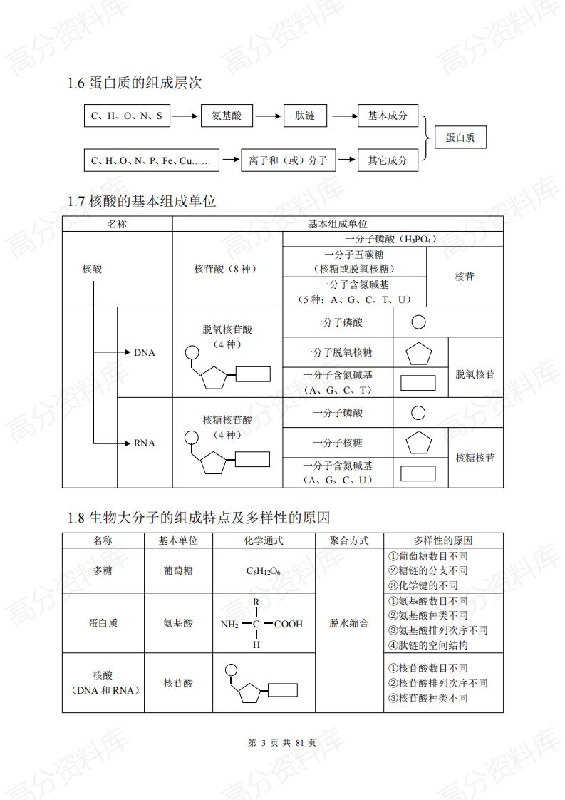 高中生物-高中复习生物知识结构网络（全附图）插图高中生物2