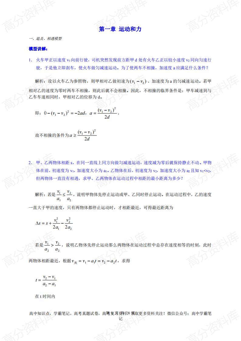 高中物理-高中物理解题模型详解(20套精讲)插图高中物理1