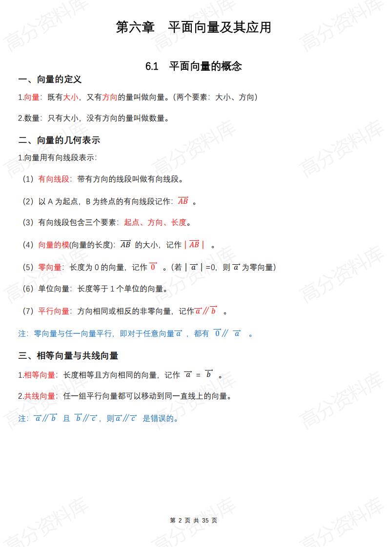 高中数学-高中数学人教A版必修第二册知识点总结（2019新教材）插图高中数学1