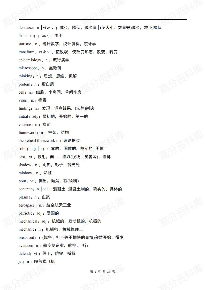 高中英语-新人教版高中英语教材选择性必修二词汇汇总插图高中英语1