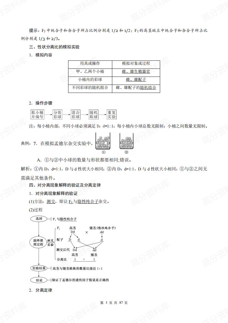 高中生物-新教材人教版高中生物必修二《遗传与进化》知识点插图高中生物2