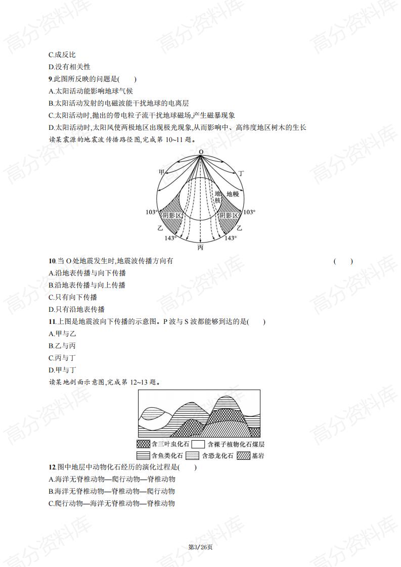 高中地理-新教材中图版高一地理必修一各章节综合训练（含答案）插图高中地理2