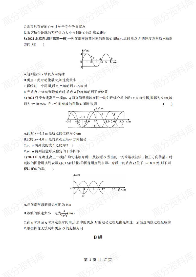 高中物理-高考物理《振动与波、光学》专项练习及答案插图高中物理1