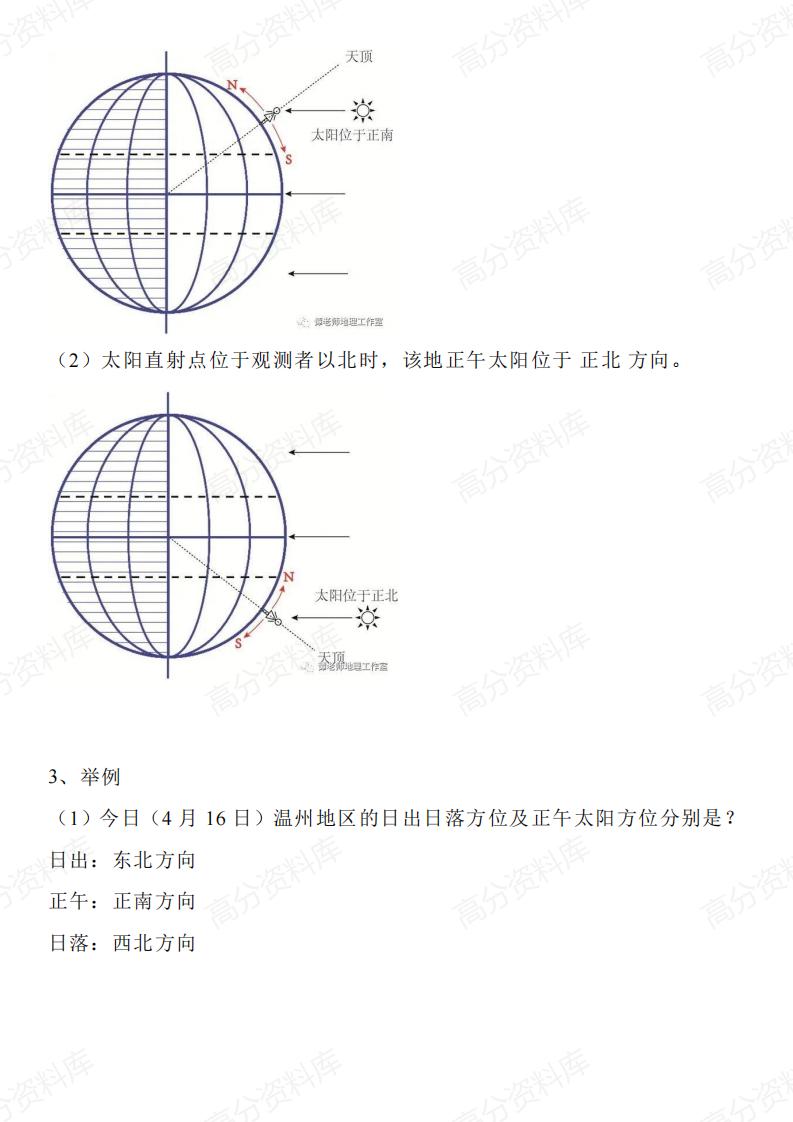 高中地理-日不落地区太阳高度计算插图高中地理4