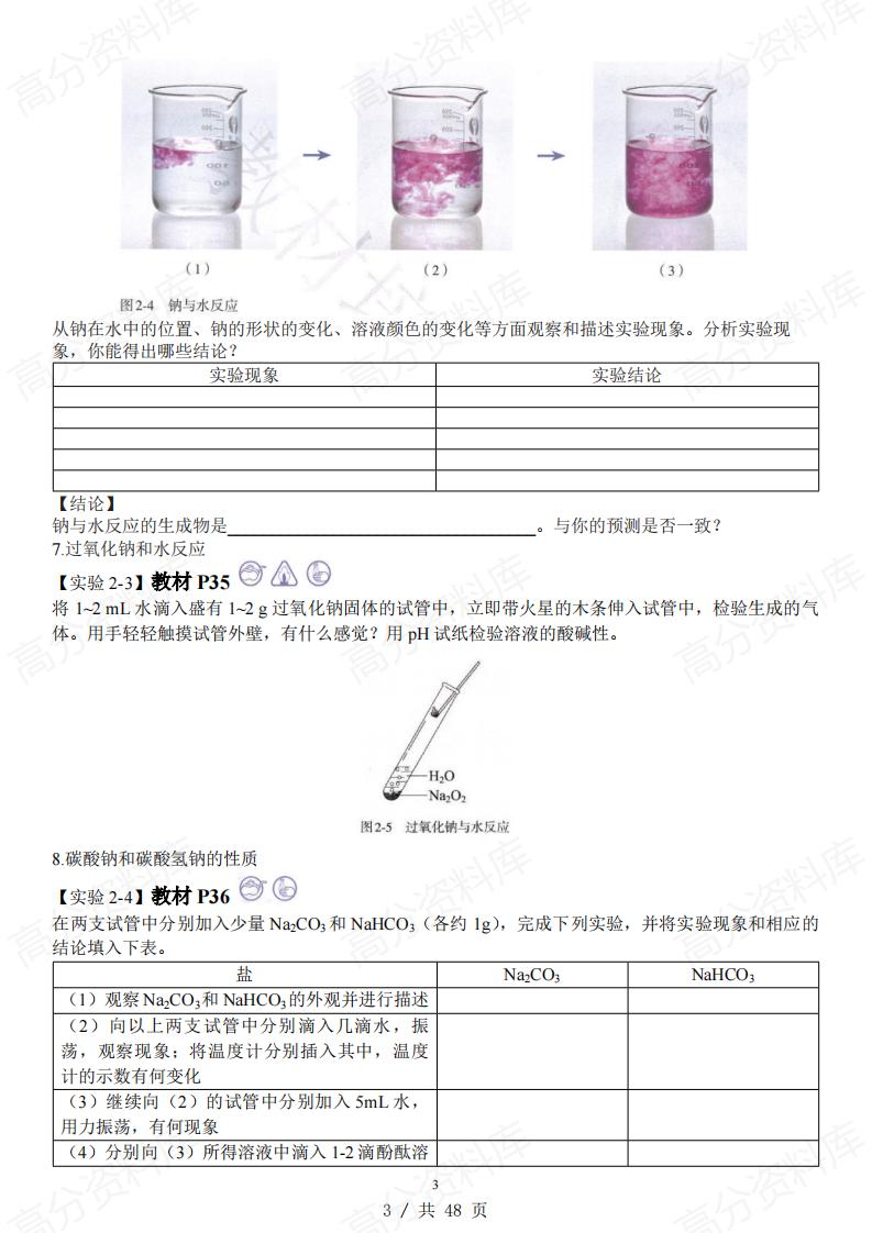 高中化学-新人教版高中化学五本教材回归教材实验插图高中化学2