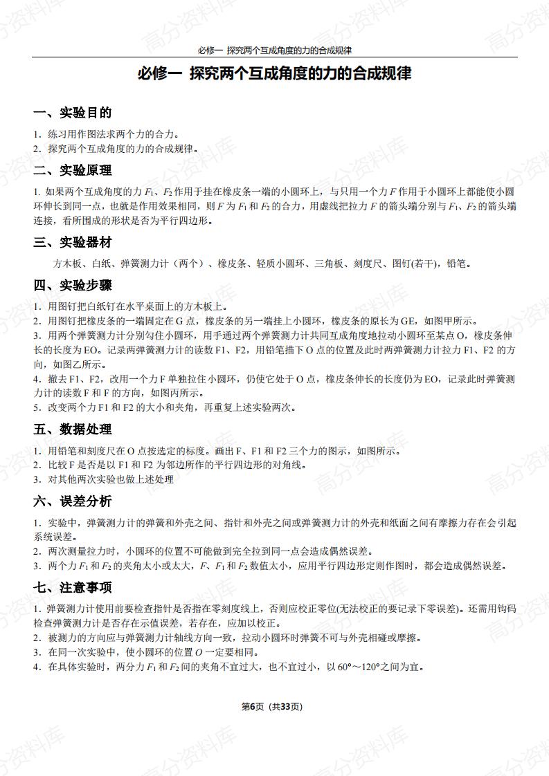 高中物理-2025版高中物理实验知识总结插图高中物理4