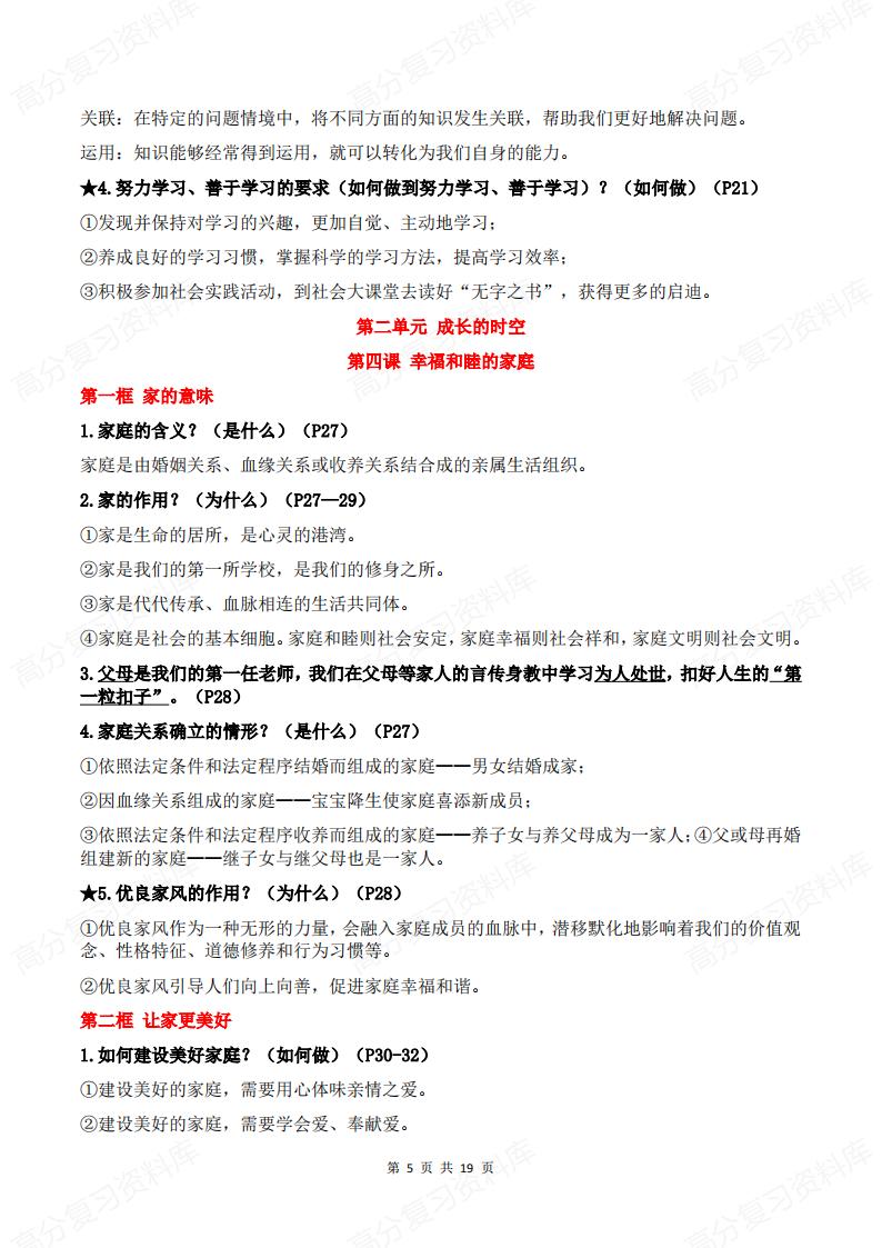 初中道法 | 七年级上新教材单元知识梳理插图初中道法4