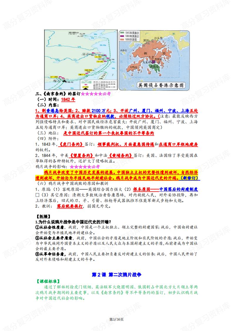 初中历史 | 八年级上册逐课知识汇总梳理插图初中历史2