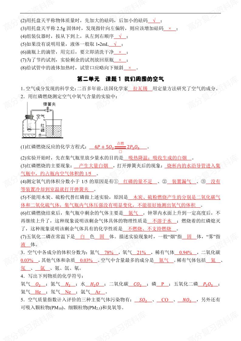 初中化学 | 九上新教材全册同步知识清单插图初中化学3